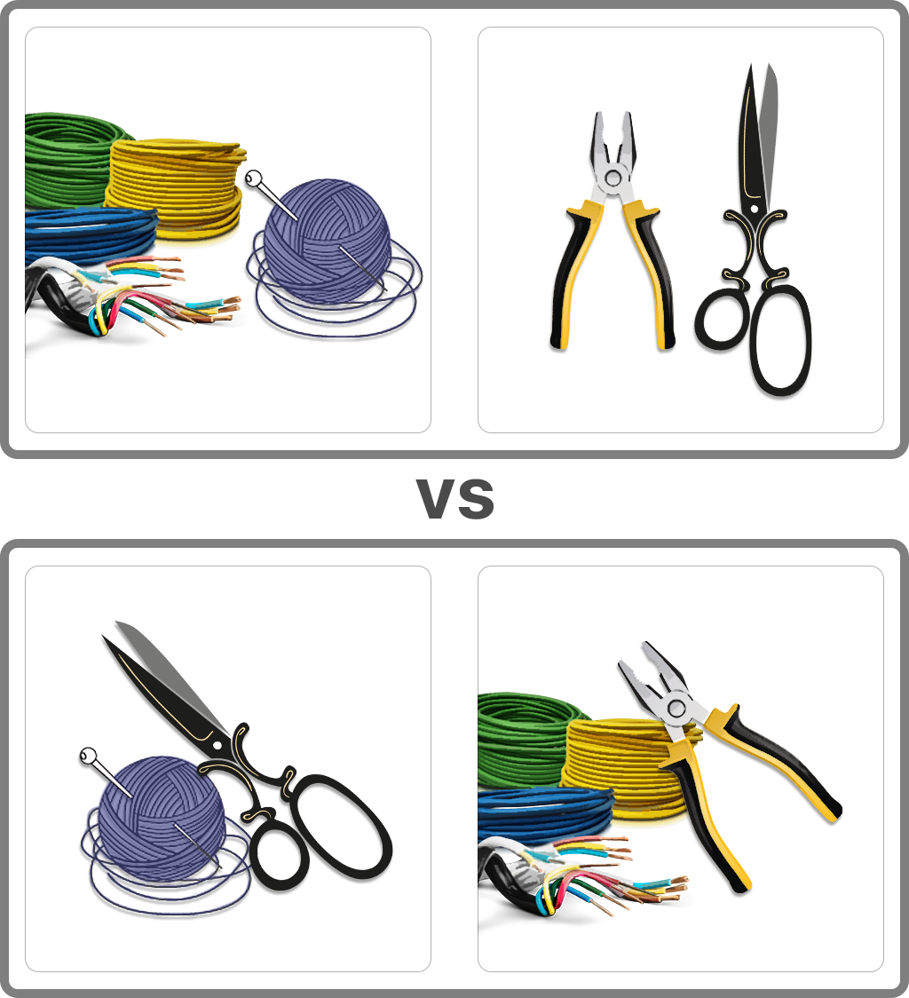 소프트웨어 설계의 응집도와 결합도(실생활의 예: 실, 가위, 니퍼, 전선)